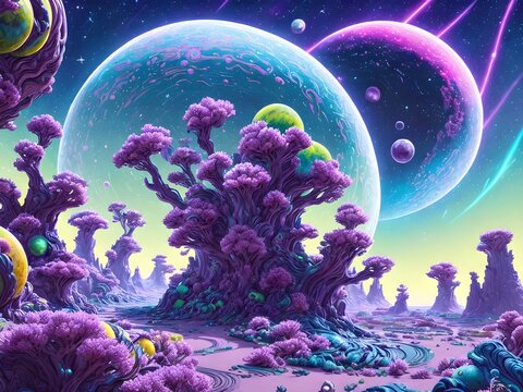 Amazing landscape of alien planet