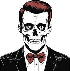 Skull in business suit Illustration