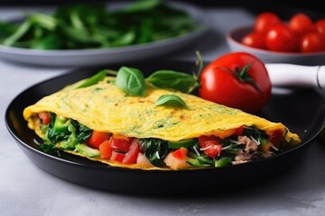 veggie omelette with grated cheese on top