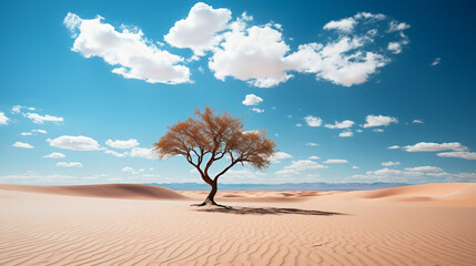 Sahara desert with lonely tree AI Generated Image - 664341488
