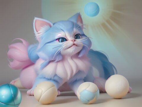Little adorable cute fluffy persian exotic kitten