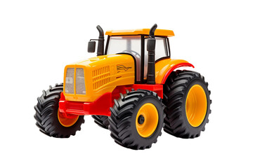 Toy Tractor isolated on transparent background, Generative Ai