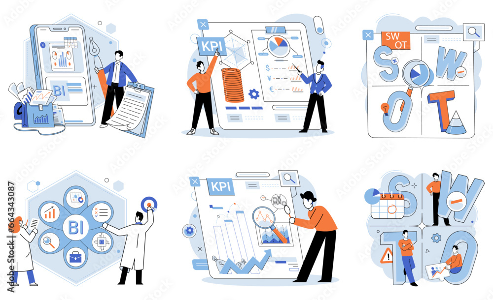 Aufkleber analysis tool. business intelligence. vector illustration infographics are effective in presenting i