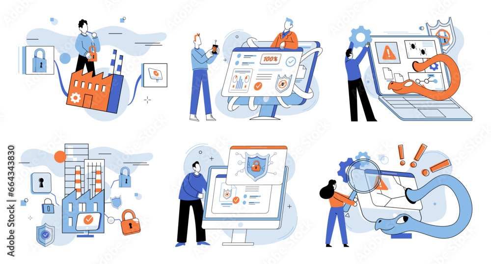 Poster data protection. vector illustration. businesses prioritize privacy and datprotection to build trust