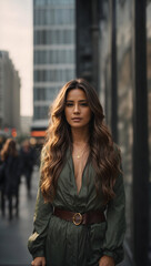 Fototapeta premium portrait of a woman with a long hair
