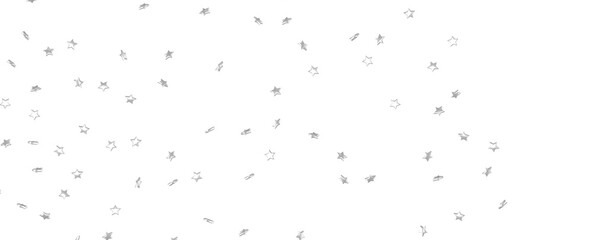 sparkling Christmas confetti falling isolated on white. magic shining flying stars glitter backdrop, sparkle border