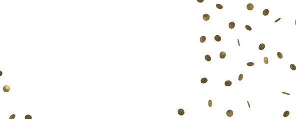 Glittering Spectacle: Captivating 3D Illustration of Glittery Gold Confetti