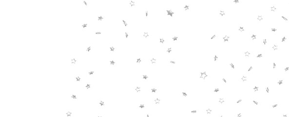 sparkling Christmas confetti falling isolated on white. magic shining flying stars glitter backdrop, sparkle border