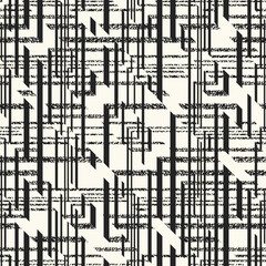Monochrome Glitch Effect Textured Criss-Cross Pattern