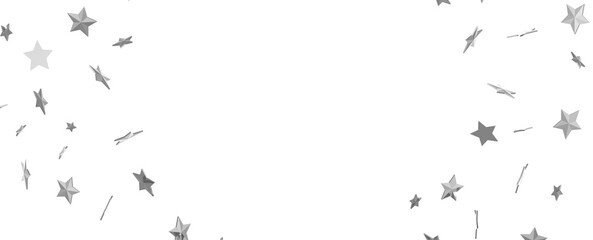 sparkling Christmas confetti falling isolated on white. magic shining flying stars glitter backdrop, sparkle border