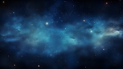 Obraz premium Stars on a Dark Blue Night Sky, The cosmos filled with countless stars, blue space