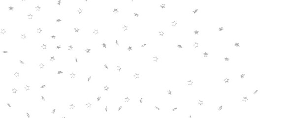 sparkling Christmas confetti falling isolated on white. magic shining flying stars glitter backdrop, sparkle border