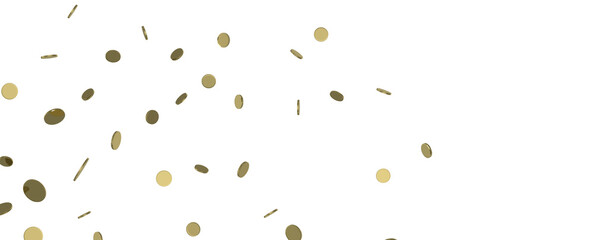 Glittering Spectacle: Captivating 3D Illustration of Glittery Gold Confetti