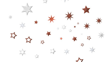 Twinkling Christmas Descent: Striking 3D Illustration Showcasing Falling Festive Twinkling Stars