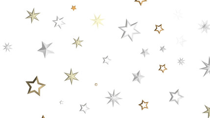 XMAS Stars - Holiday golden decoration, glitter frame isolated -