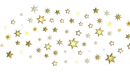 Obraz na płótnie Canvas Gilded Wonders Unleashed: 3D Gold Stars Rain Illustration Mesmerizes Viewers