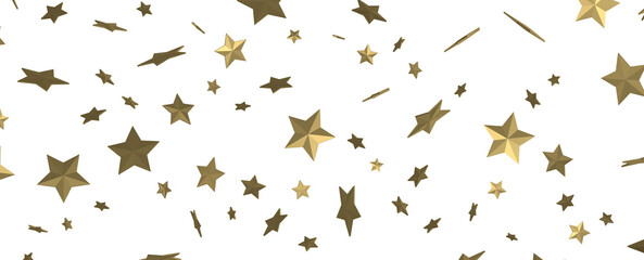 Celestial Splendor Unveiled: 3D Gold Stars Rain Illustration Enchants