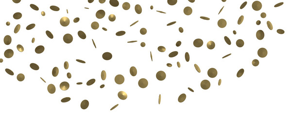 Glittering confetti on a transparent background. Holiday, birthday and Christmas decoration