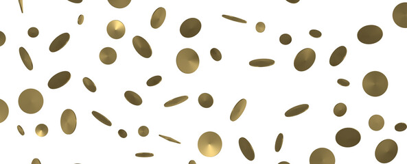 Golden Rainfall: Astonishing 3D Illustration of Golden Confetti Shower