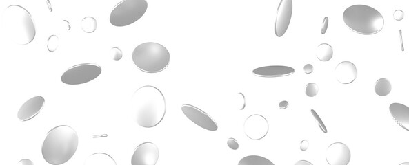 Radiant Festivity: Spectacular 3D Illustration Showcasing Radiating silver Confetti