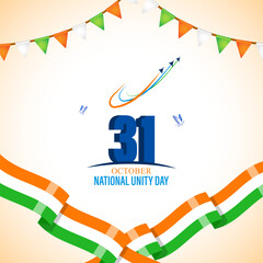 Vector illustration of National Unity Day of India social media feed template