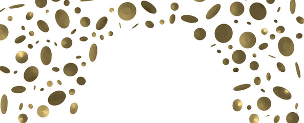Golden Delight: Captivating 3D Illustration of Joyful Gold Confetti