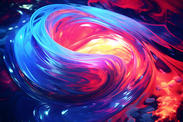Liquid swirl whirlpool in neon colors background