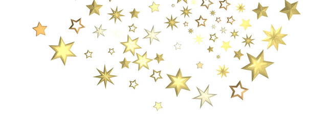 XMAS stars. Confetti celebration, Falling golden abstract decoration for party, birthday celebrate,
