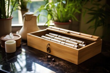 a bamboo steam box for traditional therapy