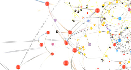 Connecting lines and dots.Big data visualization