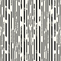 Monochrome Glitch Effect Textured Broken Striped Pattern - obrazy, fototapety, plakaty