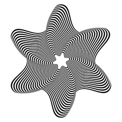 Abstract pattern. Optical illusion. Black vector illustrations on white background.
