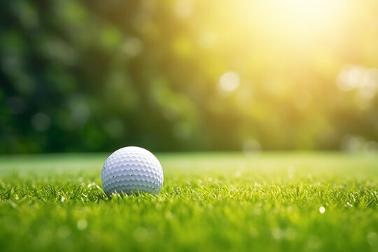 A golf ball on the grass