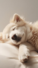 white dog sleeping