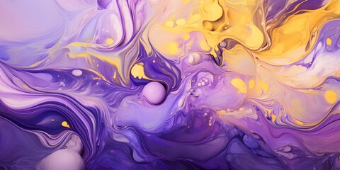abstract purple fluid background with yellow waves