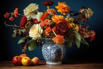 fresh autumn flowers in a decorative thank you vase