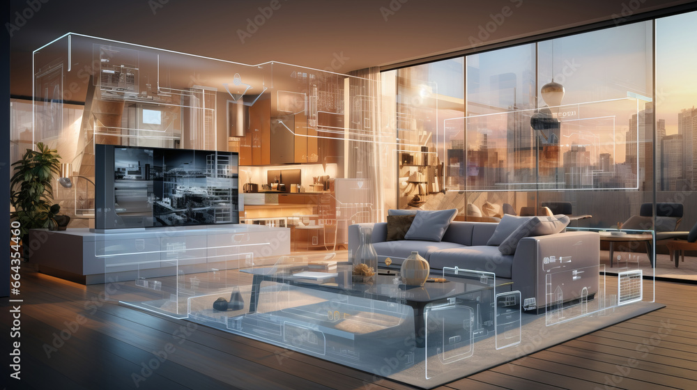 Wall mural smart home technology refers to the concept of a virtual interface that can be used to manage and op