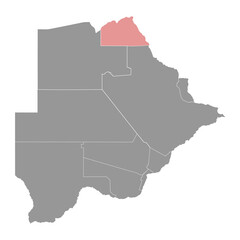 Fototapeta premium Chobe district map, administrative division of Botswana.
