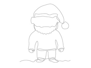 Abstract gnome, dwarf continuous one line art drawing