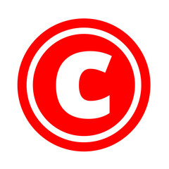 C Symbol trademark on Transparent Background	
