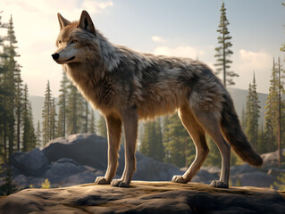 Fototapeta premium gray wolf in the wild