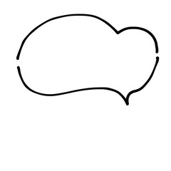 	正方形背景の手描きフキダシ線画