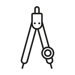 Drawing compass icon vector on trendy style for design and print