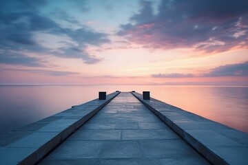 Sunset Concrete Dock Horizon