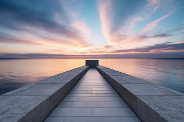 Sunset Concrete Dock Horizon