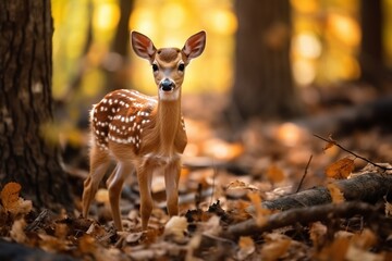 Whitetail Deer Fawn in the Forest