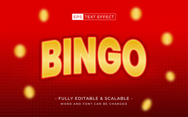 bingo 3d editable text effect - game theme