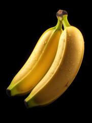 Banana Studio Shot Isolated on Clear Background, Food Photography, Generative AI