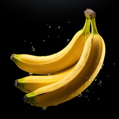 Banana Studio Shot Isolated on Clear Background, Food Photography, Generative AI