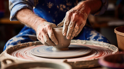 Pottery workshop: diverse abilities shape unique creations.